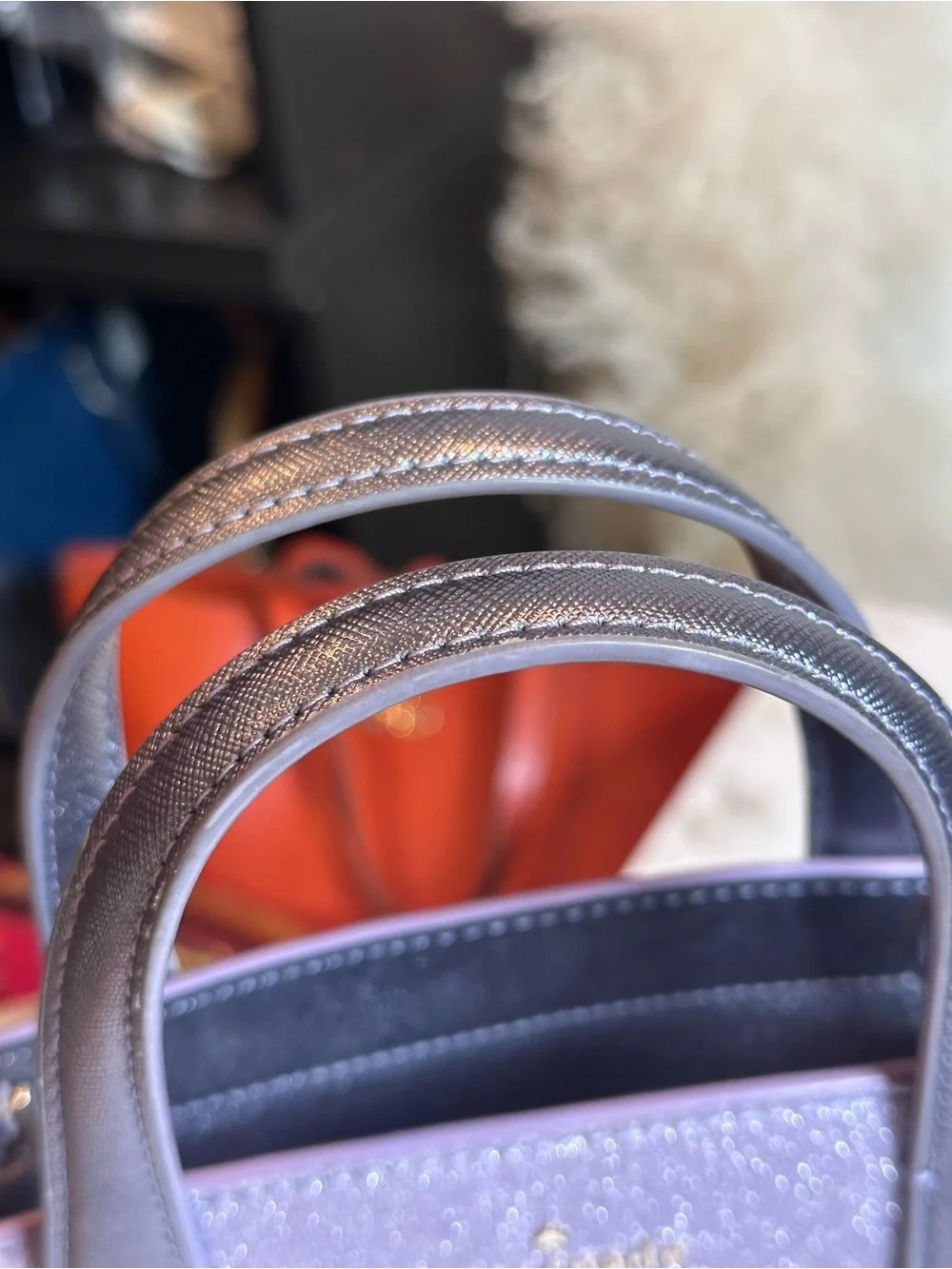 Kate Spade Purple Glitter Satchel Crossbody Bag